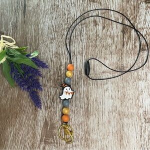 Beaded Lanyard Accessories Keys ID Holder Handcrafted Office Artisan